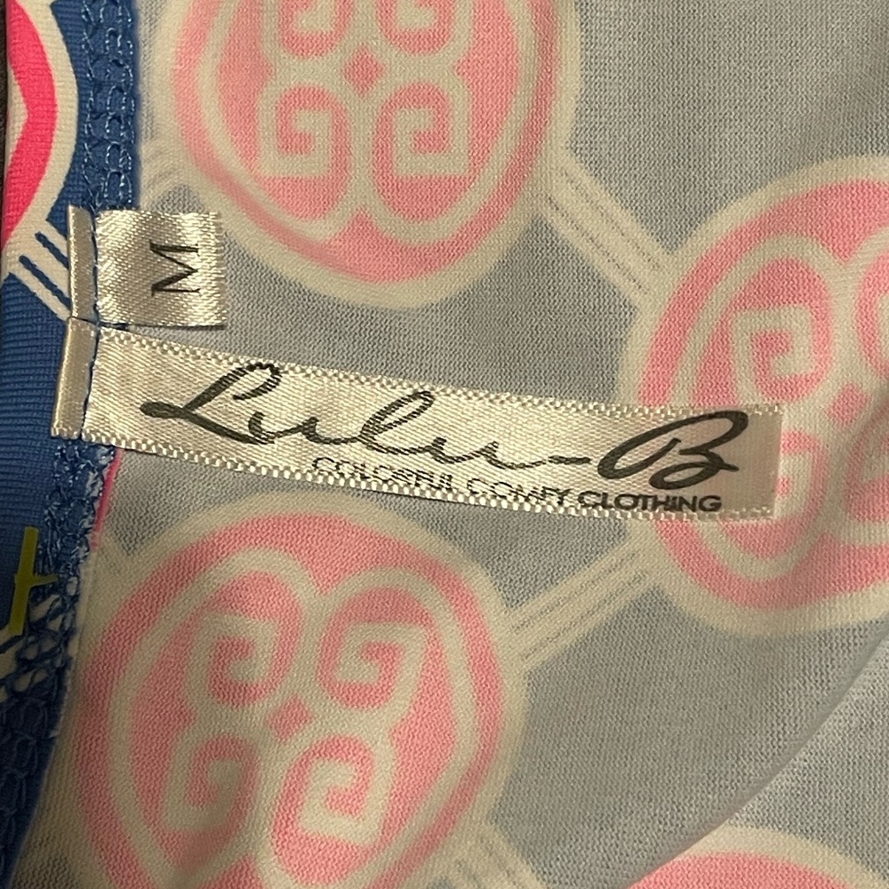 Lulu-B Travel Dress- Blue & Hot Pink Size Medium EUC - Picture 4 of 9